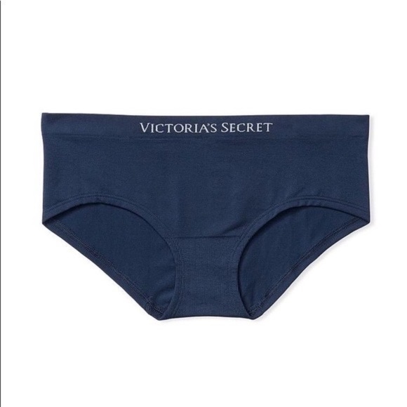 Victoria’s Secret Bare Seamless Rib Hiphugger Panty Noir Navy Large NEW - Picture 2 of 4